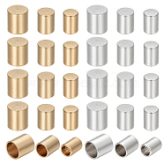 36Pcs 6 Style 201 Stainless Steel Cord Ends, End Caps, Column, Golden & Silver, 6~6.5x4~6mm, Inner Diameter: 3~5mm, 6Pcs/style(STAS-UN0044-40)