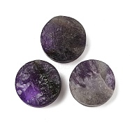 Natural Amethyst Cabochons, Flat Round, 20x8~12.5mm(G-K338-39D-01)