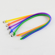 Hot Selling! Adjustable Rubber Silicon Bracelets, with Stainless Steel Clasps, Mixed Color, 370x6x1.5mm(BJEW-R242-M)