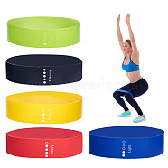 Resistance Loop Bands, Resistance Exercise Bands, for Home Fitness, Stretching, Pilates, Mixed Color, 60x5cm, Green+Blue+Yellow+Red+Black(JX013A)