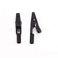 Brass Alligator Clips, with Nylon(PA) Cover, Platinum, Black, 41x6.5x13.5mm(KK-WH0035-14E)