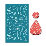 Polyester Silk Screen Printing Stencil, Reusable Polymer Clay Silkscreen Tool, for DIY Polymer Clay Earrings Making, Skull, 11x6.5cm(PW-WG41772-12)
