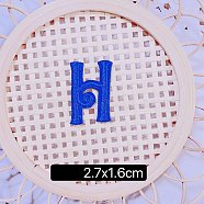 (Clearance Sale)Computerized Embroidery Cloth Self Adhesive Patches, Stick on Patch, Costume Accessories, Letter, Blue, H:27x16mm(FIND-TAC0002-02H)