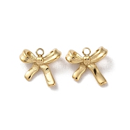 304 Stainless Steel Charms, Bowknot Charms, Real 14K Gold Plated, 9.5x10x4.5mm, Hole: 1.2mm(STAS-L022-395G-01)