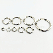 Alloy Spring Gate Rings, for Handbag Ornaments Decoration, Ring, Platinum, 34.6x4.8mm, Hole: 25mm(X-PURS-PW0001-414E-P)