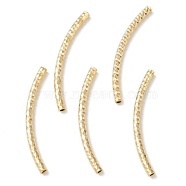 Brass Tube Beads, Long-Lasting Plated, Curved Beads, Tube, Real 24K Gold Plated, 30x2mm, Hole: 1mm(KK-Y003-86G-G)