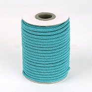 Round Polyester Cords, Dark Cyan, 4mm, about 21.87 yards(20m)/roll(OCOR-L030-125)