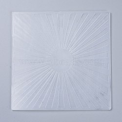 Plastic Embossing Folders, Concave-Convex Embossing Stencils, for Handcraft Photo Album Decoration, Sun Pattern, 150x150x2.5~3mm(X-DIY-P007-C02)