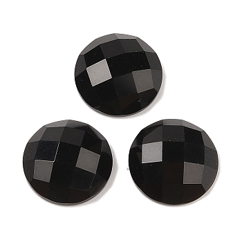 Natural Obsidian Cabochons, Half Round/Dome, Faceted, 16x5.5~6mm