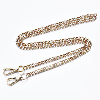 Bag Chains Straps, Iron Curb Link Chains, with Alloy Swivel Clasps, for Bag Replacement Accessories, Light Gold, 1200x8mm
