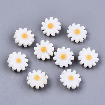 Natural Freshwater Shell Beads, Flower, Seashell Color, 10x4.5mm, Hole: 0.8mm