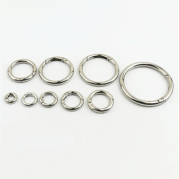 Alloy Spring Gate Rings, for Handbag Ornaments Decoration, Ring, Platinum, 34.6x4.8mm, Hole: 25mm