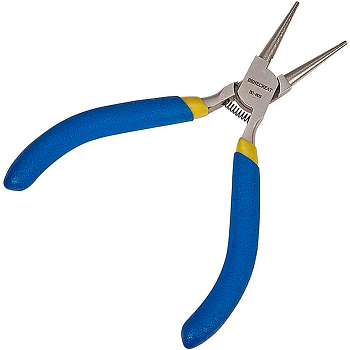Jewelry Pliers, Iron Round Nose Pliers, Dodger Blue, 122x75x10mm