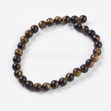 Natural Tiger Eye Beads Strands(G-C076-6mm-1B)-2