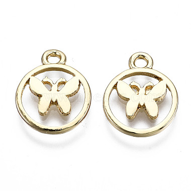 Real 16K Gold Plated Flat Round Alloy Pendants