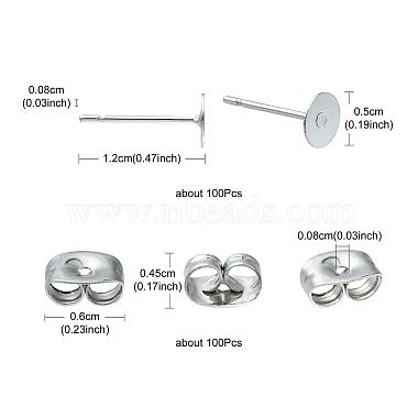 100 Uds. 304 pendientes de acero inoxidable(STAS-YW0001-43E)-5