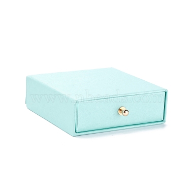 Pale Turquoise Square Paper Jewelry Box