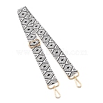 Rhombus Pattern Adjustable CVC Bag Strap, with Zinc Alloy Clasps, for Bag Replacement Accessories, White, 80~140x3.85cm(FIND-WH0092-38)