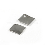 Tarnish Resistant 304 Stainless Steel Rhombus Pendants, Stamping Blank Tag Pendants, for DIY Jewelry Making and Crafting, Stainless Steel Color, 14x14x1mm, Hole: 2mm(STAS-G130-07P)