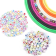 DIY Halloween Beads Jewelry Making Finding Kit, Including Polymer Clay Disc & Acrylic Letter Flat Round Beads, Mixed Color, 6~10x6~10x1~6mm, Hole: 1.2~3mm, 4476~4776Pcs/bag(DIY-CA0005-63)