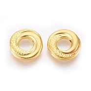 Tibetan Style Alloy Beads, Donut, Golden, Lead Free & Cadmium Free & Nickel Free, 15x4mm, Hole: 1mm(X-K0P1F012)