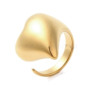 304 Stainless Steel Rings, Heart, Real 18K Gold Plated, Inner Diameter: 17~18mm(RJEW-E293-02G)