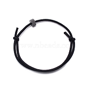 Polyester Elastic Cord Adjustable Bracelets, with Tungsten Carbide Beads, Survival Bracelet for Window Breaker, Black, 5mm, Inner Diameter: 60~110mm(TOOL-WH0133-89)