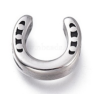 316 Surgical Stainless Steel Beads, Horseshoe, Antique Silver, 10x10x3mm, Hole: 1.6mm(STAS-P250-01AS)
