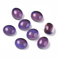 Glass Cabochons, Changing Color Mood Cabochons, Oval, Purple, 12x10x6.5mm(GLAA-R218-04)