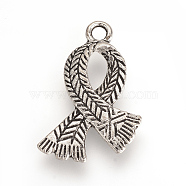 Tibetan Style Alloy Pendants, Scarf, Cadmium Free & Lead Free, Antique Silver, 23.5x16.5x3mm, Hole: 2mm, about 360pcs/500g(TIBEP-Q064-133AS-RS)