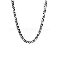 201 Stainless Steel Curb Chain Necklaces, Black, 19.69 inch(50cm)(NJEW-Q336-09A-EB)