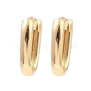 Brass Hoop Earrings, Oval, Light Gold, 14x10x3mm(EJEW-I289-27C-KCG)