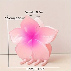 Plastic Claw Hair Clips, Flower, Deep Pink, 80x75x50mm(PW-WG99DFF-02)