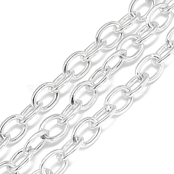 Aluminum Cable Chains, Unwelded, Oval, Gainsboro, 9x6.5x1.4mm, about 100m/bag(CHA-S001-020A)