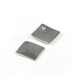 Tarnish Resistant 304 Stainless Steel Rhombus Pendants, Stamping Blank Tag Pendants, for DIY Jewelry Making and Crafting, Stainless Steel Color, 14x14x1mm, Hole: 2mm(STAS-G130-07P)