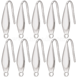 80Pcs 316 Surgical Stainless Steel Earring Hooks, Ear Wire, Stainless Steel Color, 20x4.5x1mm, Hole: 1.2mm, Pin: 0.8mm(STAS-SC0005-65)