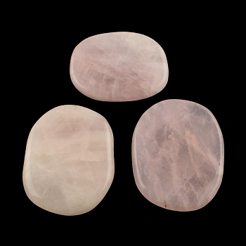 Oval Natural Rose Quartz Palm Stone, Reiki Healing Pocket Stone for Anxiety Stress Relief Therapy, 39~50x29~41x6~8mm