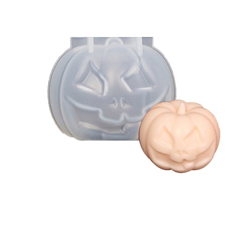 DIY Halloween Pumpkin Jack-O'-Lantern Candle Silicone Molds, for Scented Candle Making, White, 5.9x8x7.7cm, Inner Diameter: 4.7cm