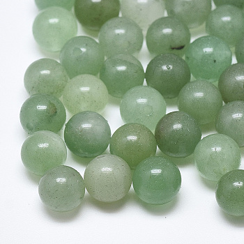 Natural Green Aventurine Beads, Half Drilled, Round, 10mm, Half Hole: 1.2mm