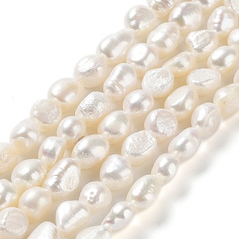 Natural Cultured Freshwater Pearl Beads Strands, Two Side Polished, Grade 3A+, Seashell Color, 8.5~10x8~9x7~9mm, Hole: 0.7mm, about 37~38pcs/strand, 13.58''(34.5~36cm)