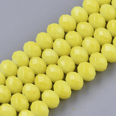 8mm Yellow Rondelle Glass Beads