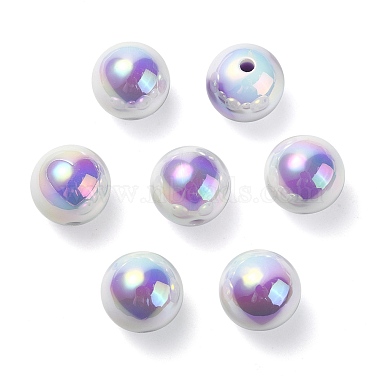 UV Plating Rainbow Iridescent Acrylic Beads(OACR-F004-09C)-2