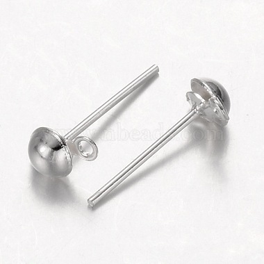 Findings 100 sets Gold Plated Half Ball Studs Earring Posts 