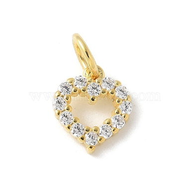 Golden Clear Heart Sterling Silver+Cubic Zirconia Pendants