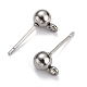 304 Stainless Steel Ball Post Stud Earring Findings(STAS-Z035-01P-H)-1