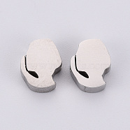 304 Stainless Steel Beads, Laser Cut, Girl, Stainless Steel Color, 10x8x3mm, Hole: 1.5mm(STAS-T052-33P)