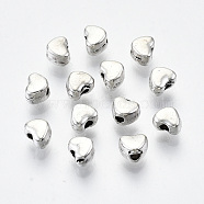 Tibetan Style Alloy Beads, Cadmium Free & Lead Free, Heart, Antique Silver, 3x4x3mm, Hole: 1.2mm, about 7000pcs/1000g(TIBEB-N005-10AS-RS)