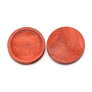 Wood Cabochon Settings, Flat Round, Orange Red, 31x5mm, Inner Diameter: 25.5mm(WOOD-WH0024-32B)