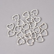 Tibetan Style Alloy Linking Rings, Heart, Lead Free & Nickel Free, Antique Silver, 10x10x1mm(X-TIBEB-A123076-AS-FF)