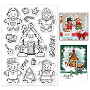 PVC Plastic Stamps, for DIY Scrapbooking, Photo Album Decorative, Cards Making, Stamp Sheets, Gingerbread Man, 16x11x0.3cm(DIY-WH0167-56-1089)